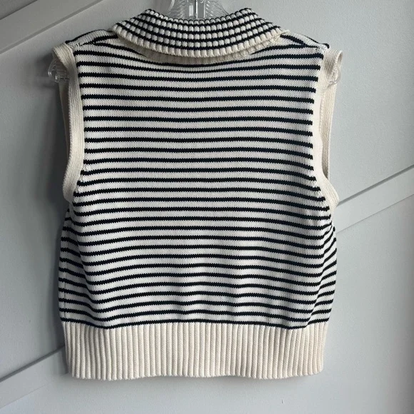 Zara Striped Sleeveless Cotton Vest Knit Top  size S - Picture 7 of 11